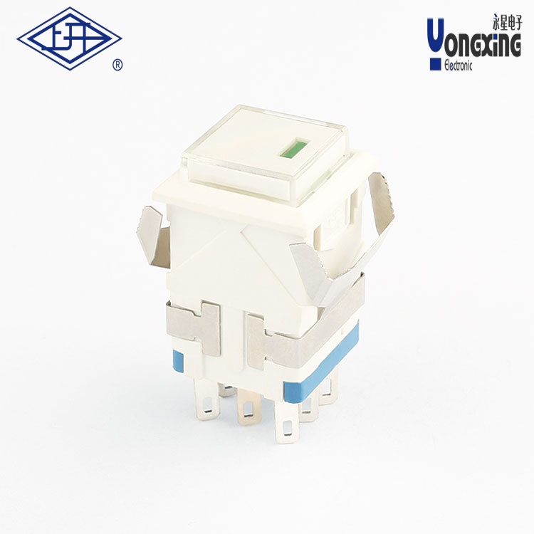 KD2點發(fā)光8腳綠燈按鈕開關(guān)